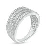 Thumbnail Image 3 of Previously Owned - 1/2 CT. T.W. Baguette and Round Diamond Alternating Multi-Row Ring in 10K White Gold