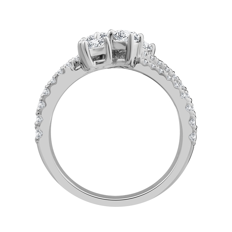 Main Image 4 of Previously Owned - Everything You Are™ 1-1/2 CT. T.W. Multi-Shape Diamond Scatter Bypass Ring in 10K White Gold