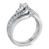 Thumbnail Image 2 of Previously Owned - 1/2 CT. T.W. Diamond Three Stone Swirl Bridal Set in 14K White Gold