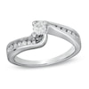 Thumbnail Image 3 of Previously Owned - 1/2 CT. T.W. Diamond Three Stone Swirl Bridal Set in 14K White Gold