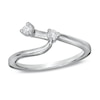 Thumbnail Image 4 of Previously Owned - 1/2 CT. T.W. Diamond Three Stone Swirl Bridal Set in 14K White Gold