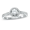 Thumbnail Image 1 of Previously Owned - 1/2 CT. T.W. Diamond Framed Engagement Ring in 14K White Gold