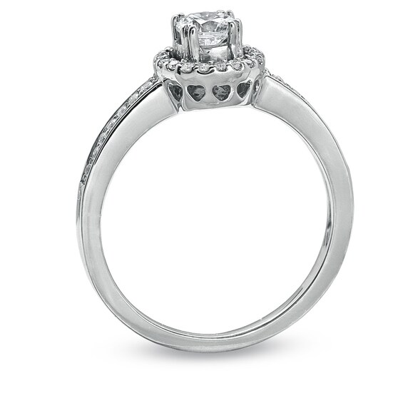 Previously Owned - 1/2 CT. T.w. Diamond Framed Engagement Ring in 14K White Gold