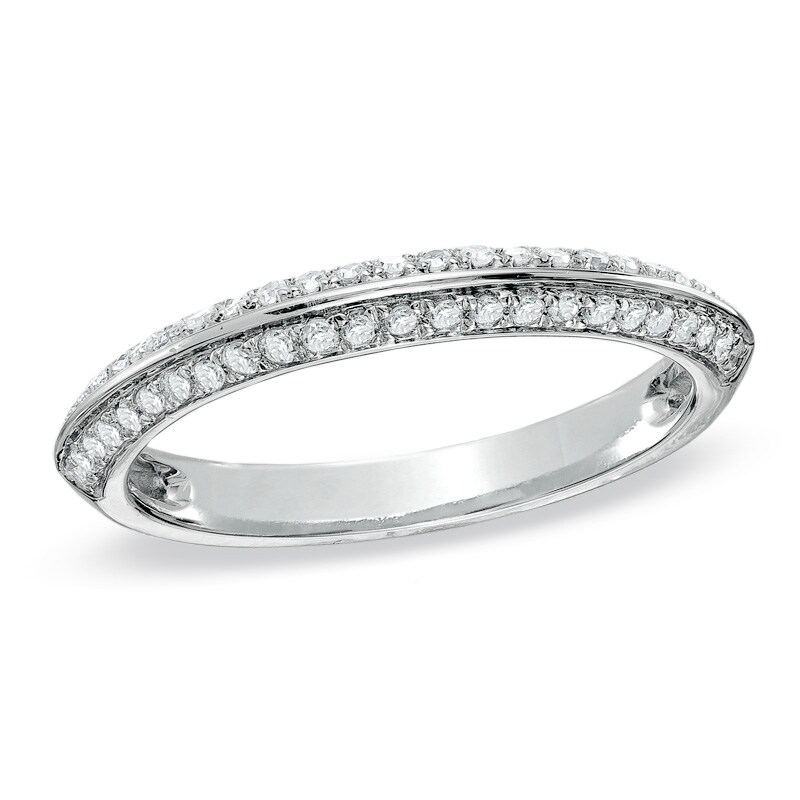 Main Image 1 of Previously Owned - 1/2 CT. T.W. Diamond Double Row Anniversary Band in 10K White Gold
