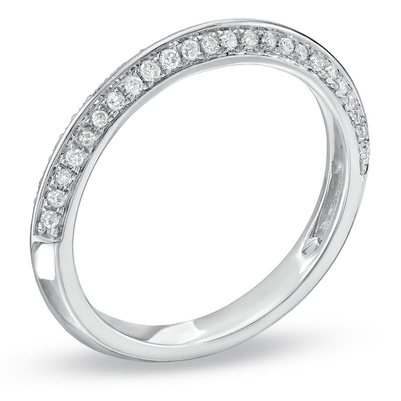 Main Image 2 of Previously Owned - 1/2 CT. T.W. Diamond Double Row Anniversary Band in 10K White Gold