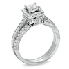 Thumbnail Image 2 of Previously Owned Celebration 102® 1 CT. T.W. Princess-Cut Diamond Soldered Bridal Set in 18K White Gold (I/SI2)