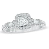 Thumbnail Image 1 of Previously Owned Vera Wang Love Collection 1 CT. T.W. Princess-Cut Diamond Frame Engagement Ring in 14K White Gold