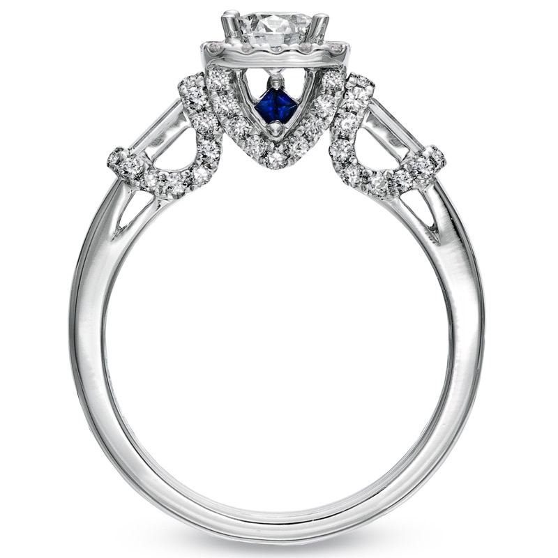 Main Image 2 of Previously Owned Vera Wang Love Collection 1 CT. T.W. Princess-Cut Diamond Frame Engagement Ring in 14K White Gold
