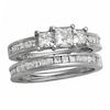 Thumbnail Image 1 of Previously Owned - 1 CT. T.W. Princess-Cut Diamond Three Stone Bridal Set in 14K White Gold