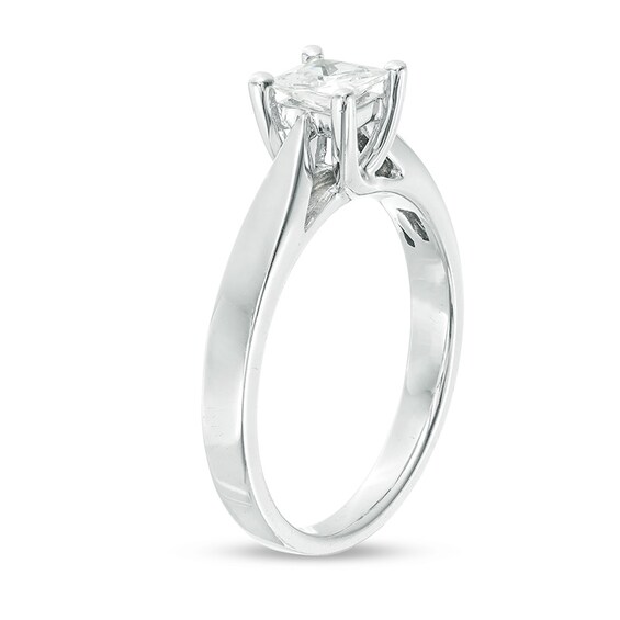 Previously Owned - Celebration Ideal 1/2 CT. Princess-Cut Diamond Solitaire Engagement Ring in 14K White Gold (I/I1)