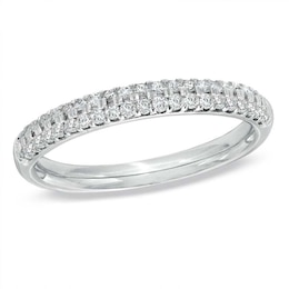 Previously Owned - Vera Wang Love Collection 3/8 CT. T.W. Diamond Two Row Anniversary Band in 14K White Gold