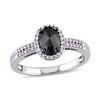 Thumbnail Image 1 of Previously Owned - 1 CT. T.W. Enhanced Black and White Oval Diamond Frame Ring in 14K White Gold