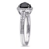 Thumbnail Image 2 of Previously Owned - 1 CT. T.W. Enhanced Black and White Oval Diamond Frame Ring in 14K White Gold