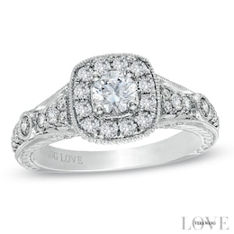 Previously Owned - Vera Wang Love Collection 1 CT. T.W. Diamond Engagement Ring in 14K White Gold