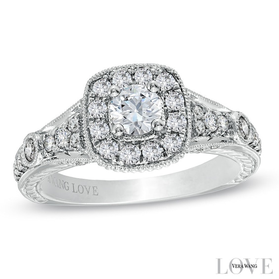 Previously Owned - Vera Wang Love Collection 1 CT. T.w. Diamond Engagement Ring in 14K White Gold