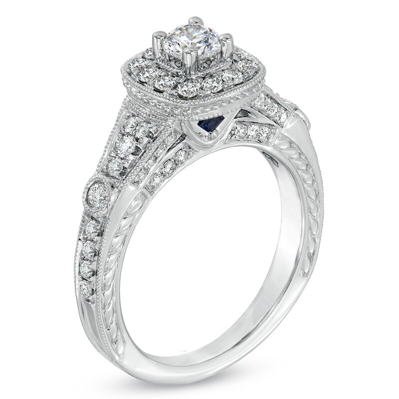 Main Image 2 of Previously Owned - Vera Wang Love Collection 1 CT. T.W. Diamond Engagement Ring in 14K White Gold