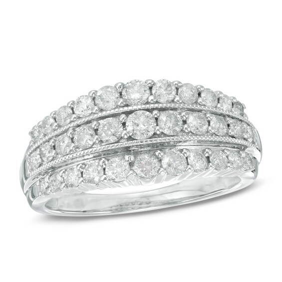 Previously Owned - 1 CT. T.w. Diamond Multi-Row Anniversary Band in 10K White Gold