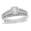 Thumbnail Image 1 of Previously Owned - 1/2 CT. T.W. Princess-Cut Diamond Frame Bridal Set in 14K White Gold