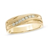 Thumbnail Image 1 of Previously Owned - 1/4 CT. T.W. Diamond Slant Wedding Band in 10K Gold