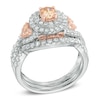 Thumbnail Image 2 of Previously Owned - 1-1/2 CT. T.W. Champagne and White Diamond Double Frame Bridal Set in 14K Two-Tone Gold