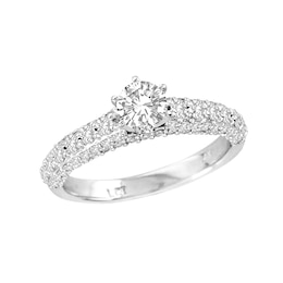 Previously Owned - 1-1/6 CT. T.W. Diamond Engagement Ring in 14K White Gold
