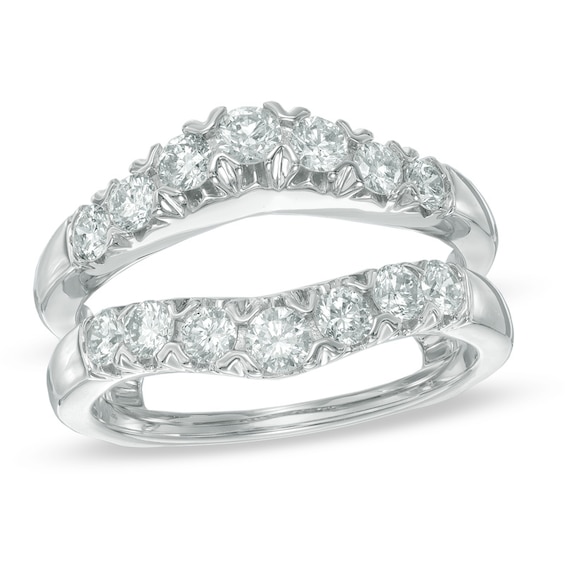 Previously Owned - 1 CT. T.w. Diamond Contour Solitaire Enhancer in 14K White Gold