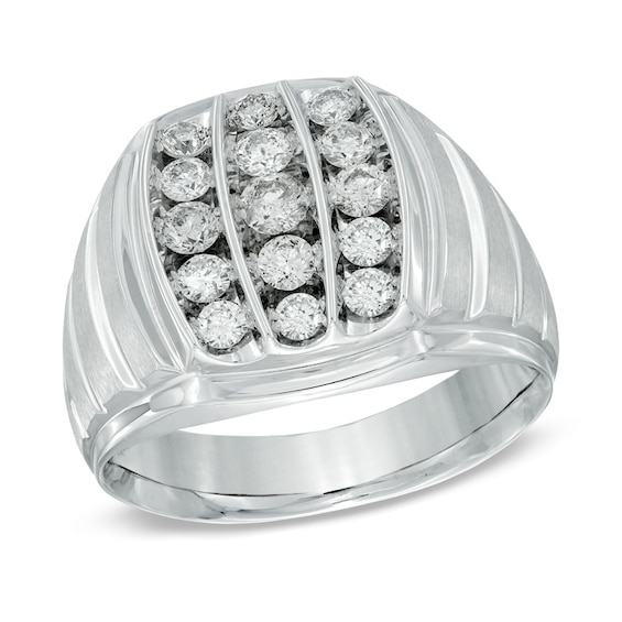 Previously Owned - 1 CT. T.w. Diamond Cluster Ring in 10K White Gold