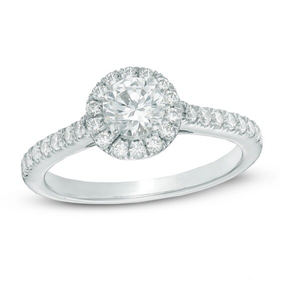Previously Owned - Celebration Lux® 1 CT. T.w. Diamond Frame Engagement Ring in 18K White Gold (I/Si2)