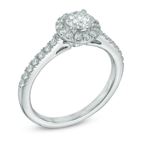 Previously Owned - Celebration Lux® 1 CT. T.w. Diamond Frame Engagement Ring in 18K White Gold (I/Si2)
