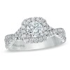 Thumbnail Image 1 of Previously Owned - Vera Wang Love Collection 1 CT. T.W. Diamond Frame Engagement Ring in 14K White Gold