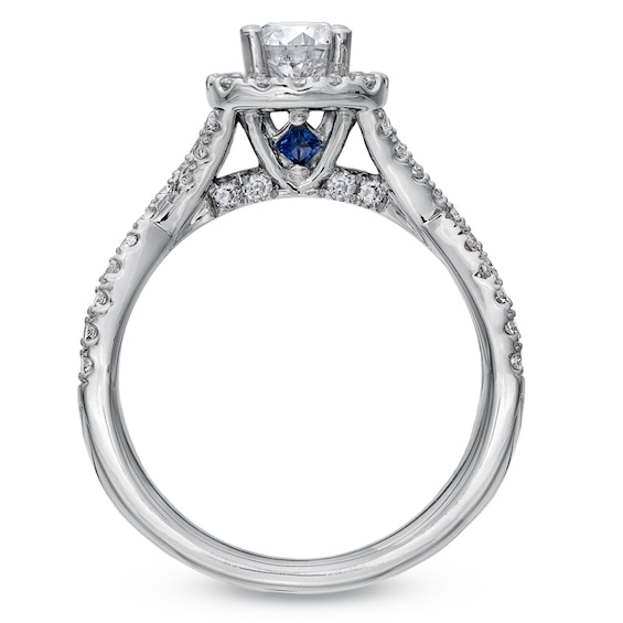 Previously Owned - Vera Wang Love Collection 1 CT. T.w. Diamond Frame Engagement Ring in 14K White Gold