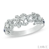 Thumbnail Image 1 of Previously Owned - Vera Wang Love Collection 1/2 CT. T.W. Diamond and Blue Sapphire Curlique Band in 14K White Gold
