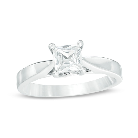 Previously Owned - Celebration Ideal 1 CT. Princess-Cut Diamond Solitaire Engagement Ring in 14K White Gold (I/I1)
