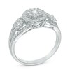 Thumbnail Image 2 of Previously Owned - 3/4 CT. T.W. Composite Diamond Frame Three Stone Engagement Ring in 10K White Gold