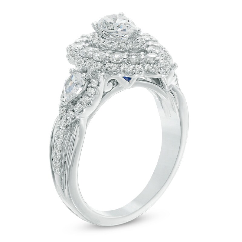 Main Image 2 of Previously Owned - Vera Wang Love Collection 1-1/2 CT. T.W. Diamond Three Stone Engagement Ring in 14K White Gold