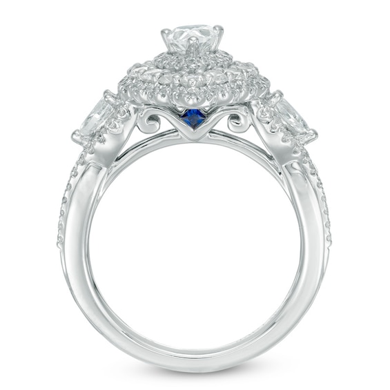 Previously Owned - Vera Wang Love Collection 1-1/2 CT. T.w. Diamond Three Stone Engagement Ring in 14K White Gold