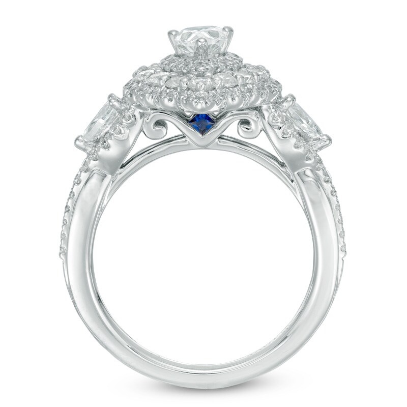 Main Image 3 of Previously Owned - Vera Wang Love Collection 1-1/2 CT. T.W. Diamond Three Stone Engagement Ring in 14K White Gold