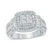 Thumbnail Image 1 of Previously Owned - 1-1/2 CT. T.W. Quad Diamond Cushion Frame Engagement Ring in 14K White Gold