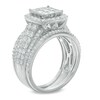 Thumbnail Image 2 of Previously Owned - 2 CT. T.W. Princess-Cut Composite Diamond Frame Multi-Row Three Piece Bridal Set in 10K White Gold