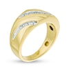 Thumbnail Image 2 of Previously Owned - 1/3 CT. T.W. Diamond Three Row Swirl Slant Band in 10K Gold