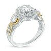 Thumbnail Image 2 of Previously Owned - 1-1/4 CT. T.W. Diamond Frame Past Present Future® Three Stone Engagement Ring in 14K Two-Tone Gold