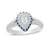Thumbnail Image 1 of Previously Owned - Vera Wang Love Collection 1-1/5 CT. T.W. Diamond and Sapphire Frame Engagement Ring in 14K White Gold
