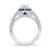 Thumbnail Image 3 of Previously Owned - Vera Wang Love Collection 1-1/5 CT. T.W. Diamond and Sapphire Frame Engagement Ring in 14K White Gold