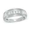 Thumbnail Image 1 of Previously Owned - Men's 1/2 CT. T.W. Square-Cut Diamond Five Stone Band in 10K White Gold