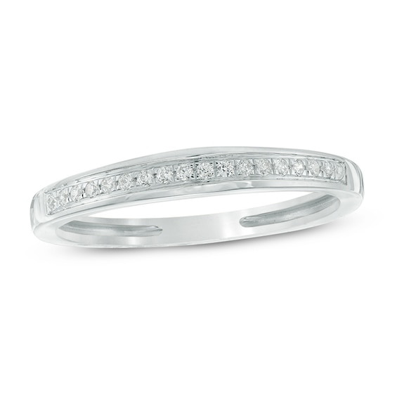 Previously Owned - Diamond Accent Channel Anniversary Band in 10K White Gold