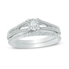 Thumbnail Image 1 of Previously Owned - 1/5 CT. T.W. Diamond Split Shank Bridal Set in 10K White Gold