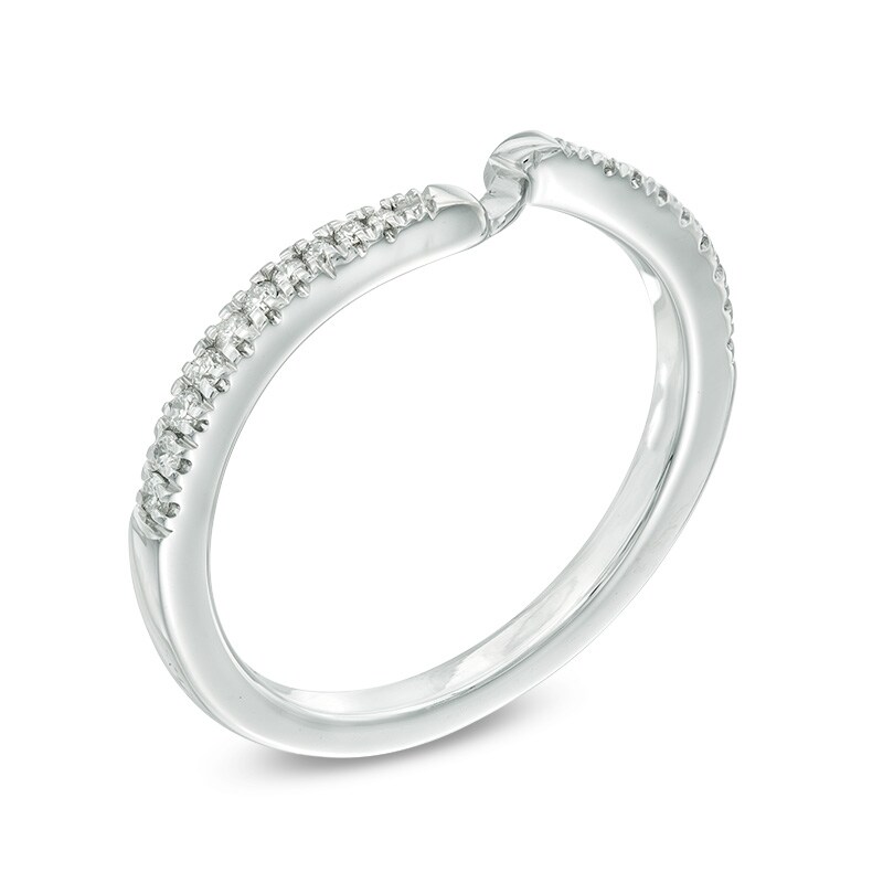 Main Image 2 of Previously Owned - Ever Us® 1/8 CT. T.W. Diamond Contour Band in 14K White Gold