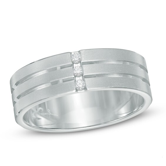 Previously Owned - Love and Pride⢠1/20 CT. T.w. Diamond Three Stone Anniversary Band in 14K White Gold