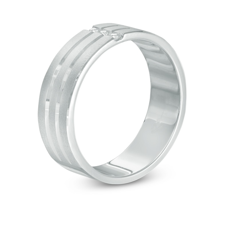 Main Image 2 of Previously Owned - Love and Pride™ 1/20 CT. T.W. Diamond Three Stone Anniversary Band in 14K White Gold