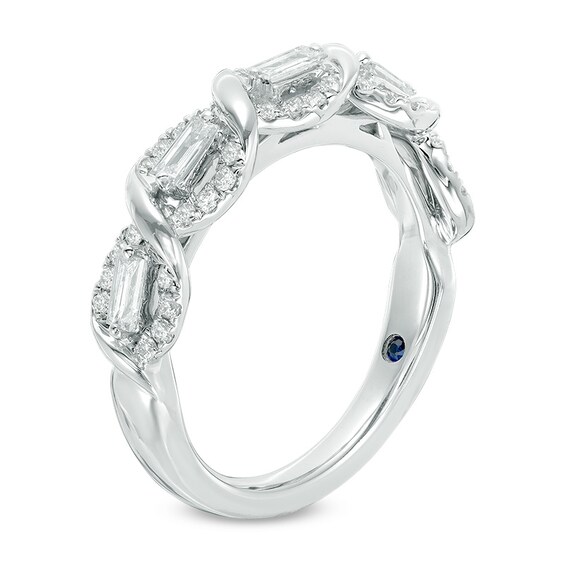 Previously Owned - Vera Wang Love Collection 1/2 CT. T.w. Baguette-Cut Diamond Twist Anniversary Band in 14K White Gold